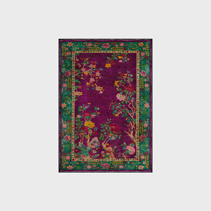 Ownkoti Anti-slip Washable Vintage Floral Decorative Area Rug - image 5