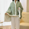 Ownkoti Argyle Pattern Warm Fleece Shawl Blanket