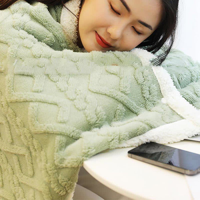 Ownkoti Argyle Pattern Warm Fleece Shawl Blanket