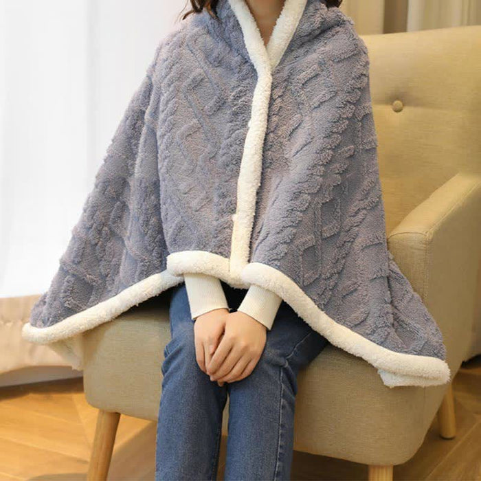 Ownkoti Argyle Pattern Warm Fleece Shawl Blanket