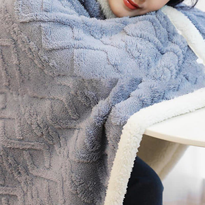 Ownkoti Argyle Pattern Warm Fleece Shawl Blanket