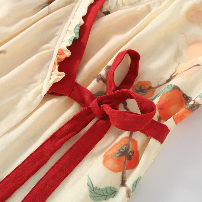 Ownkoti Bamboo Fiber Garden Persimmon Pajama Set