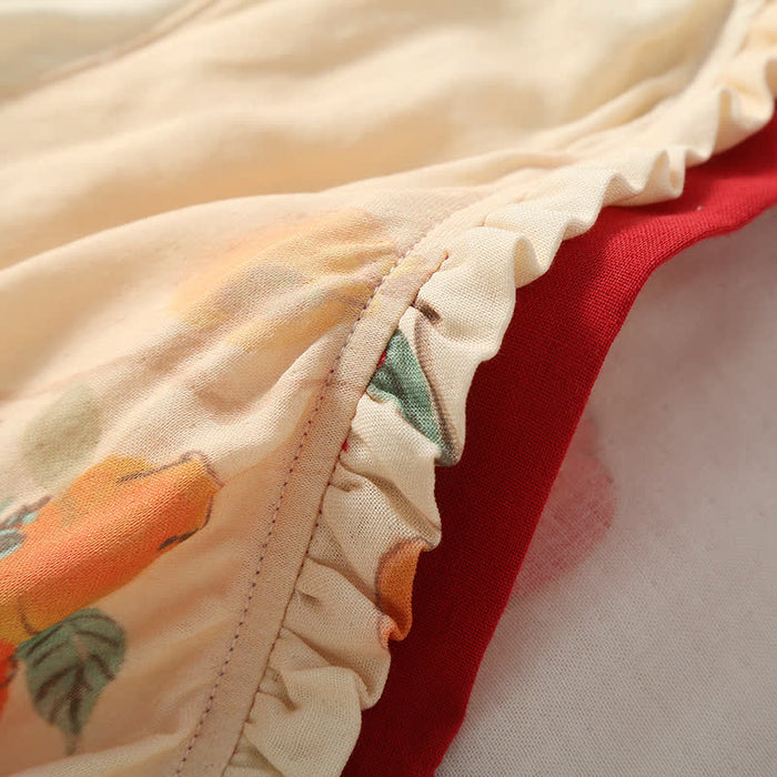 Ownkoti Bamboo Fiber Garden Persimmon Pajama Set