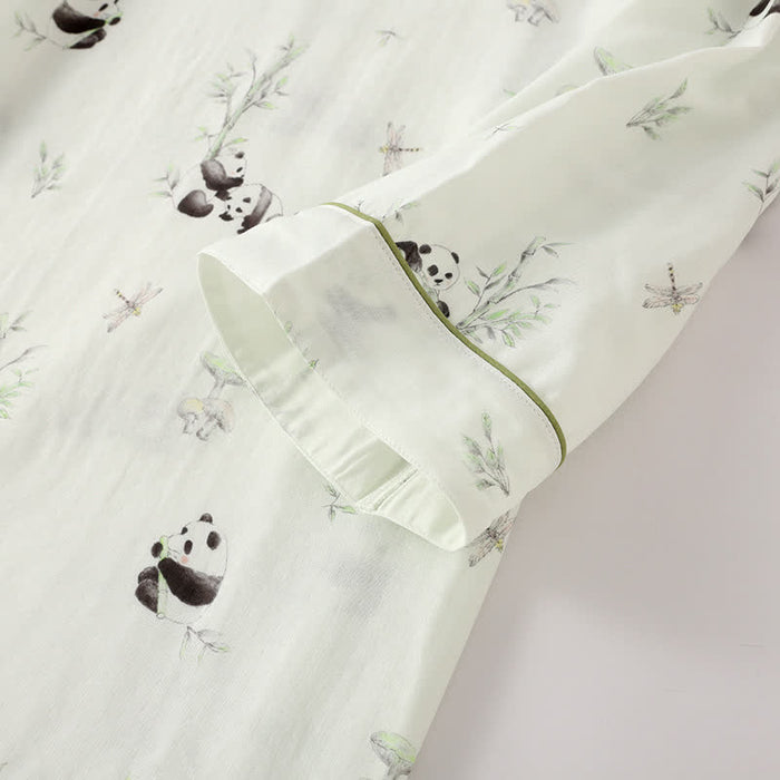 Ownkoti Bamboo Fiber Rural Panda Pajama Set