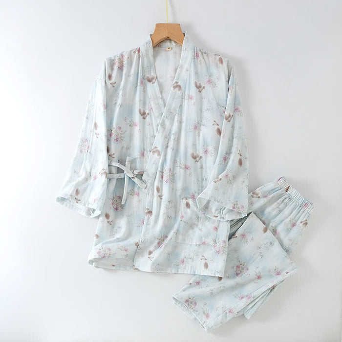 Ownkoti Bamboo Rabbit Cotton Gauze Japanese Pajamas