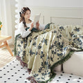 Ownkoti Bird & Flower Cotton Gauze Reversible Quilt