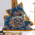 Ownkoti Blooming Flower Pattern Breathable Pillow Towel (2PCS) - Blue Flower - 52cm x 75cm - image 0