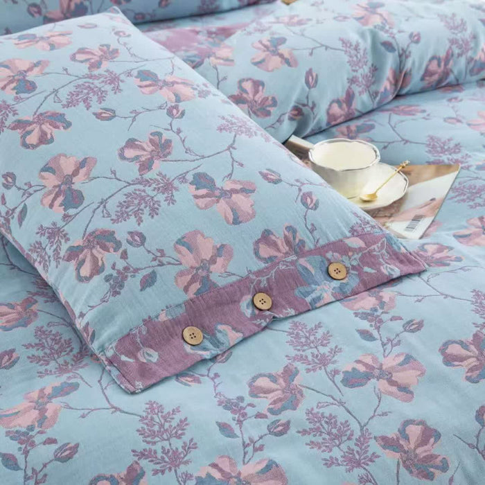 Ownkoti Blooming Flowers Cotton Gauze Bedding Set (4PCS)