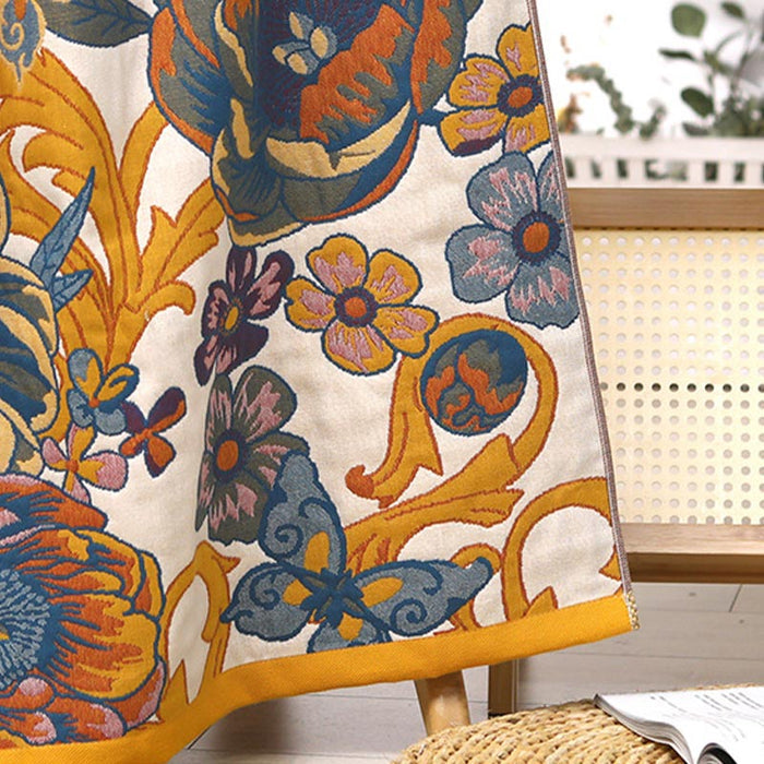 Blooming Flowers Reversible Cotton Bath Towel Towels Ownkoti 6