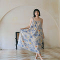 Ownkoti Blue Floral Cotton Camisole Nightdress - One Size - image 1