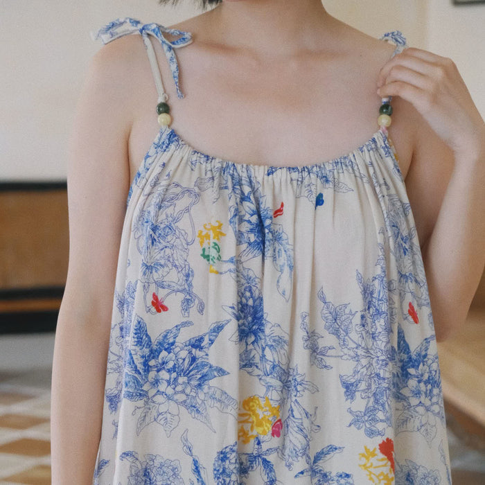 Ownkoti Blue Floral Cotton Camisole Nightdress - image 4