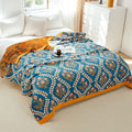 Ownkoti Bluebell Flower Cotton Gauze Reversible Quilt
