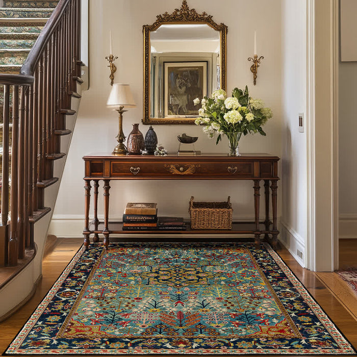 Ownkoti Bohemian Floral Anti-slip Indoor Outdoor Rug