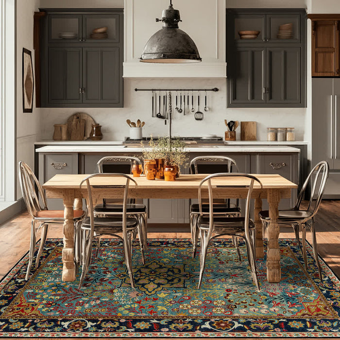 Ownkoti Bohemian Floral Anti-slip Indoor Outdoor Rug