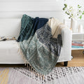 Bohemian Flower Tassel Knit Shawl Blanket