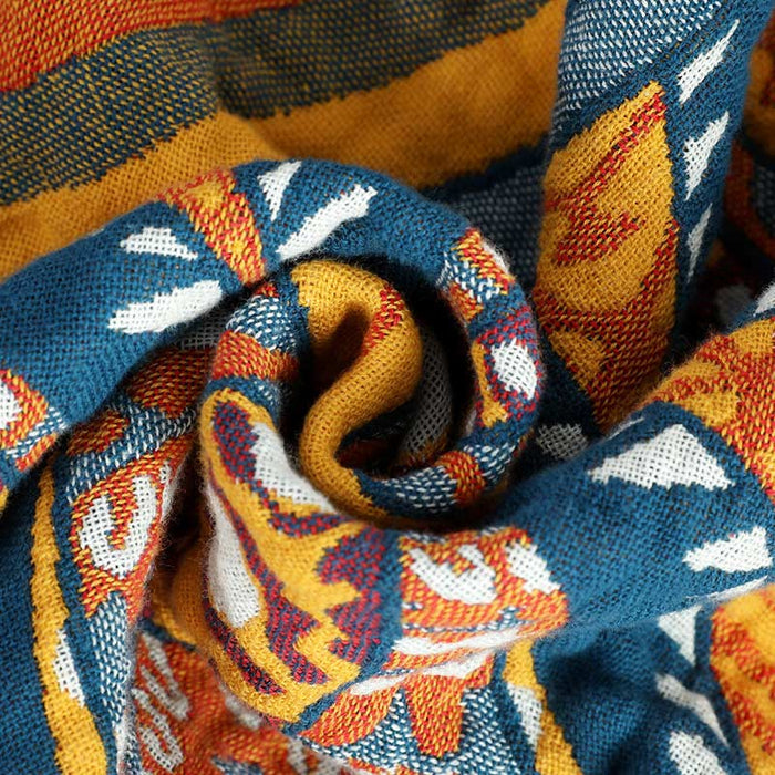 Bohemian Reversible Yellow Flower Summer Quilt