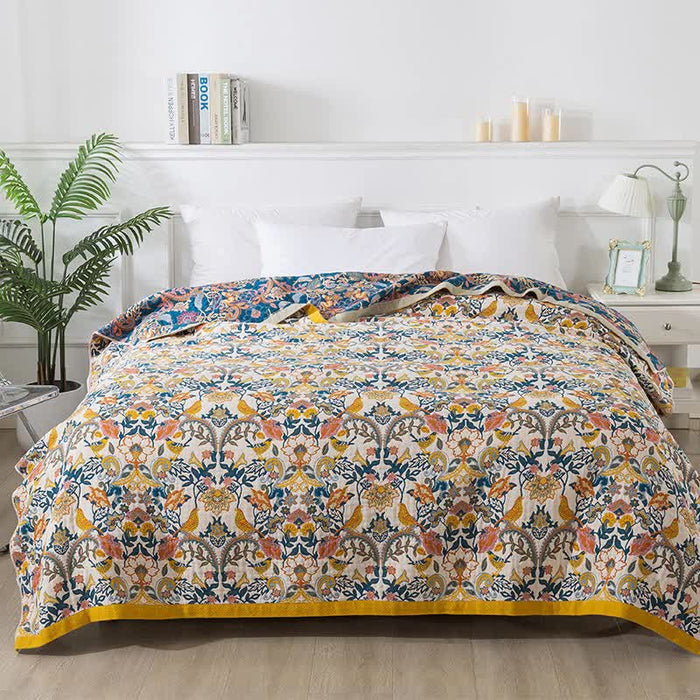 Ownkoti Bohemian Style Cotton Gauze Reversible Quilt