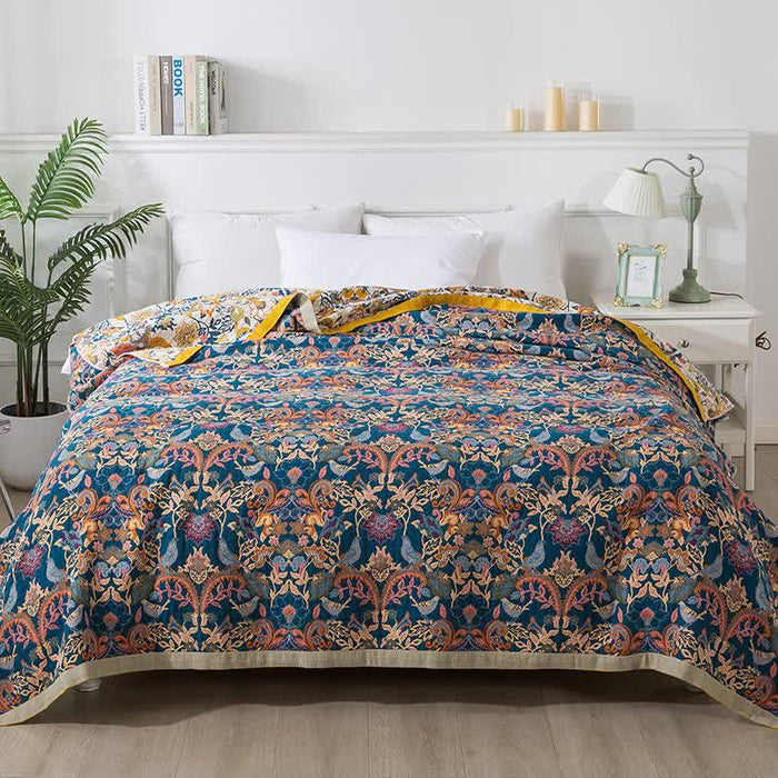 Ownkoti Bohemian Style Cotton Gauze Reversible Quilt