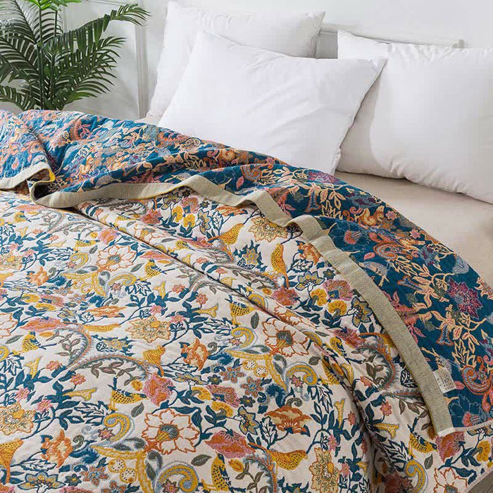 Ownkoti Bohemian Style Cotton Gauze Reversible Quilt