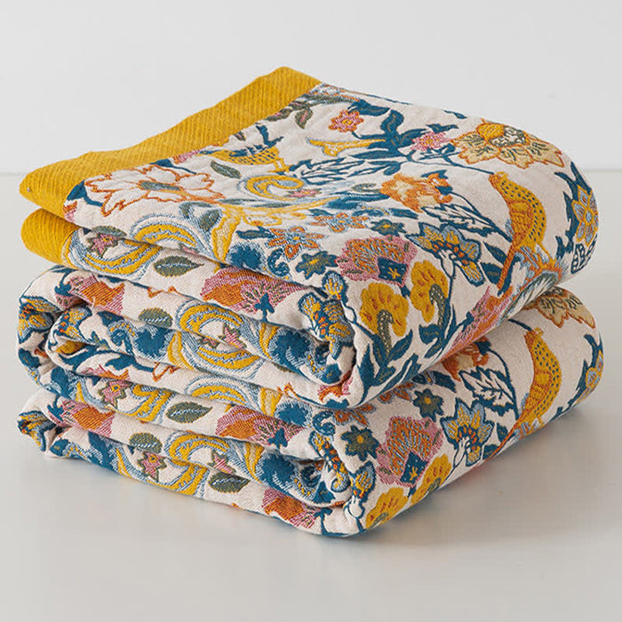 Ownkoti Bohemian Style Cotton Gauze Reversible Quilt