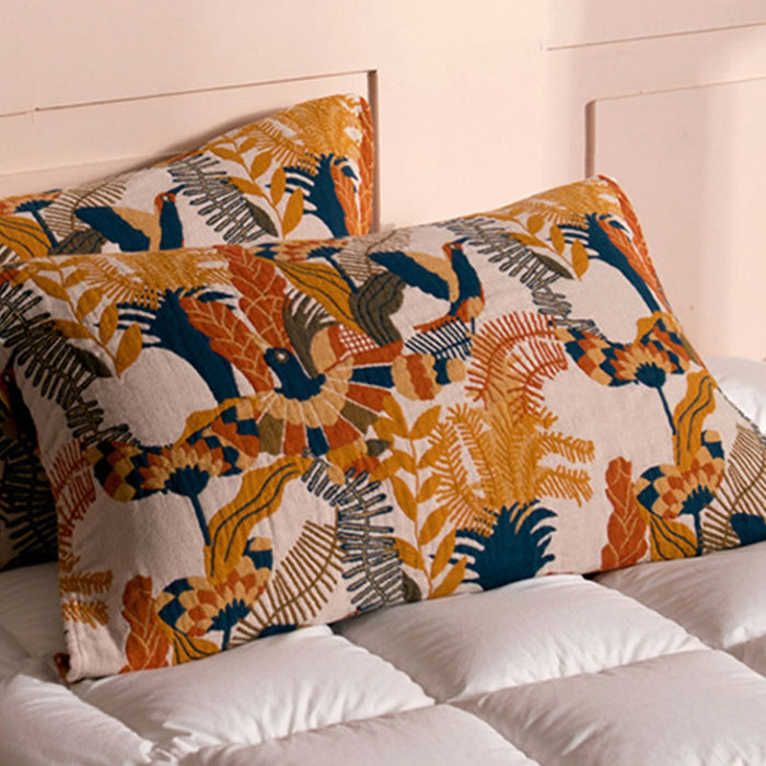 Boho Cotton Bird Reversible Pillow Towel (2PCS)