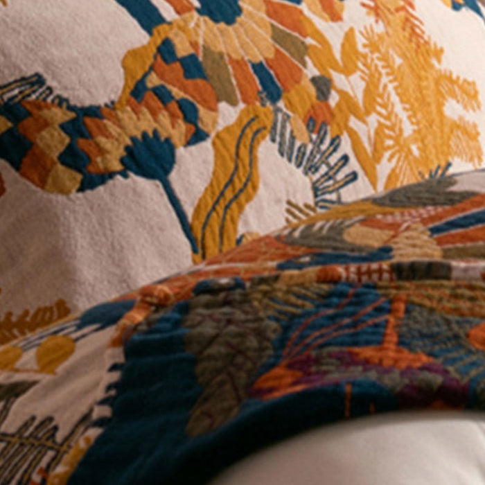 Boho Cotton Bird Reversible Pillow Towel (2PCS)