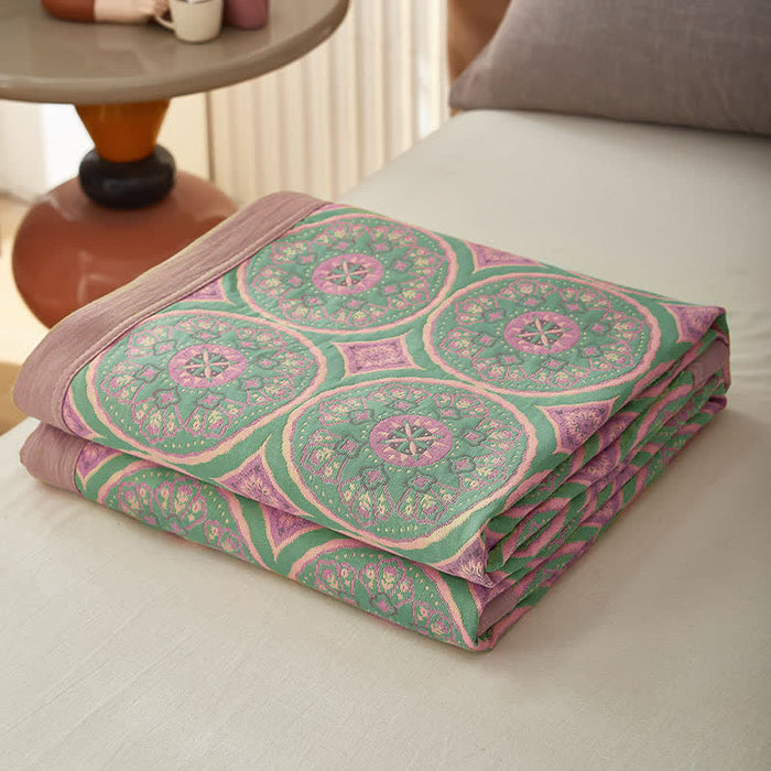Ownkoti Boho Mandala Cotton Gauze Reversible Quilt