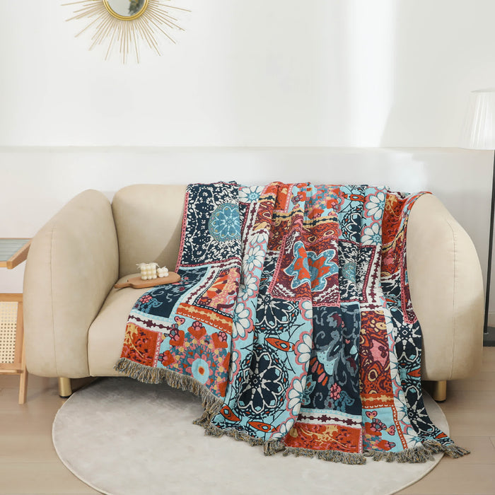 Ownkoti Boho Patchwork Mandala Cotton Reversible Quilt - image 2