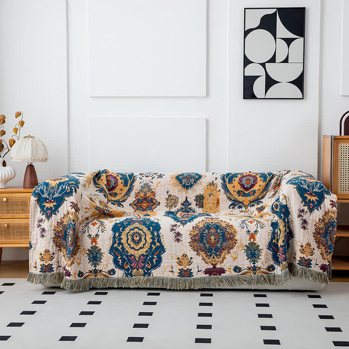 Ownkoti Boho Tribal Print Cotton Gauze Quilt