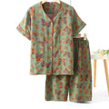 Ownkoti Butterfly Cotton Cropped Pants Loungewear Set
