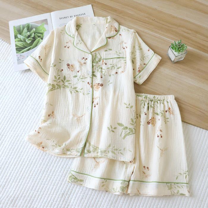 Ownkoti Butterfly Leaf Print Cotton Pajama Set - XL - image 0