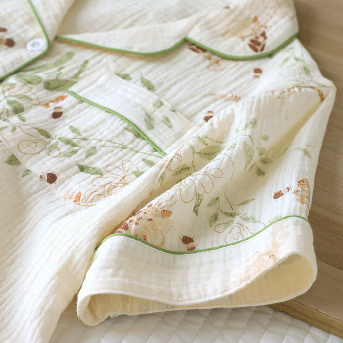 Ownkoti Butterfly Leaf Print Cotton Pajama Set - image 4