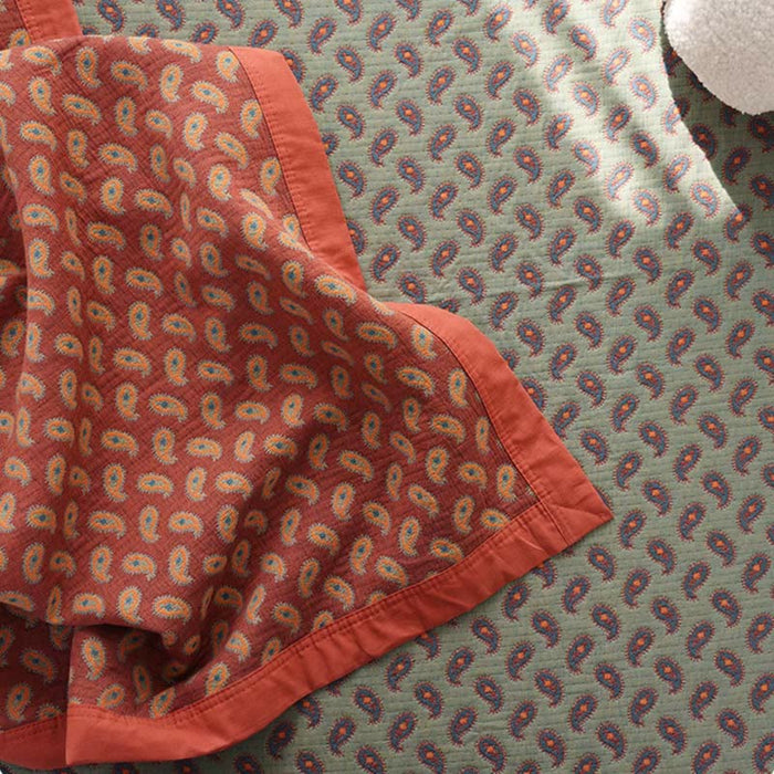 Ownkoti Cashew Flower Cotton Gauze Reversible Quilt