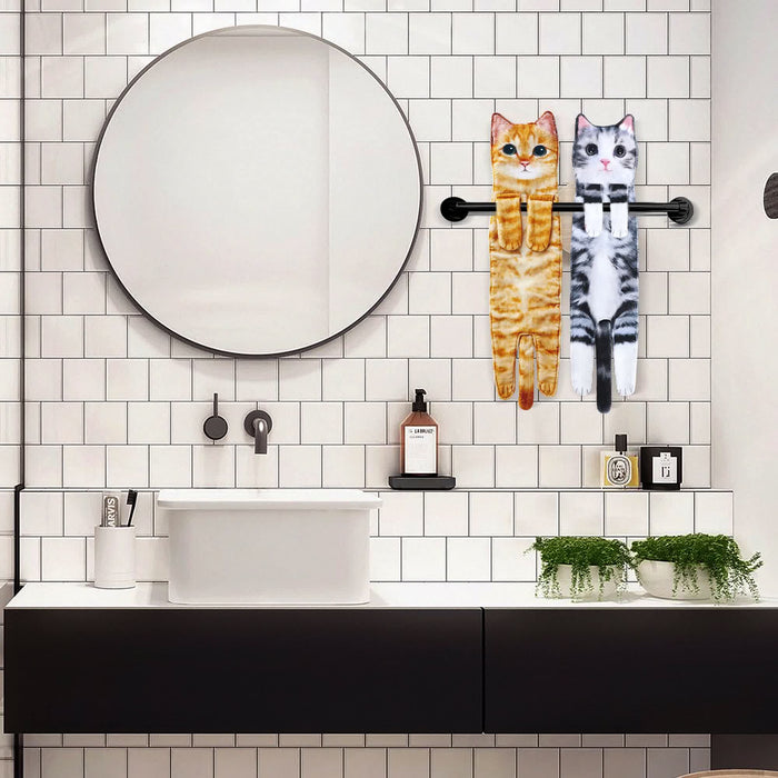Ownkoti Cat Hangable Kitchen Bathroom Hand Towel - image 2