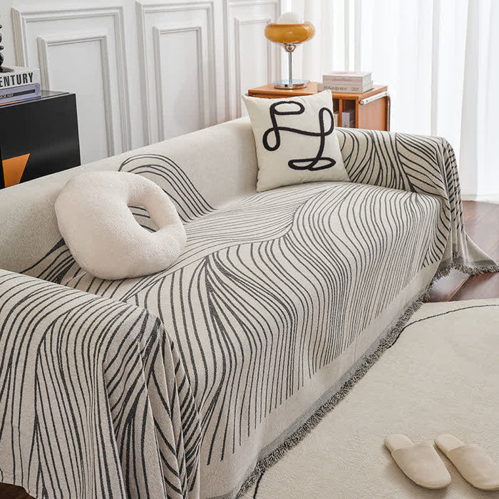 Ownkoti Chenille Abstract Stripe Sofa Protector - image 0