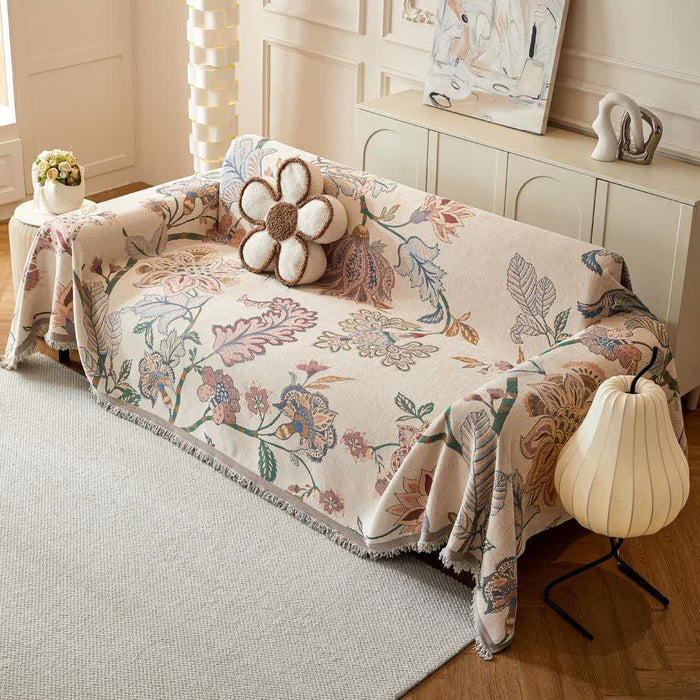 Chenille Bohemian Floral Sofa Throw - image 3