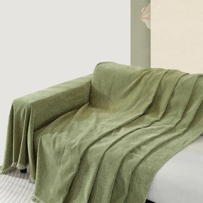 Ownkoti Chenille Herringbone Tassel Couch Cover - image 6