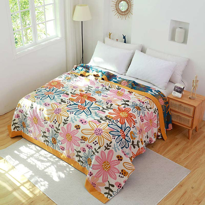 Childlike Flower Cotton Gauze Reversible Quilt Quilts Ownkoti As Picture King