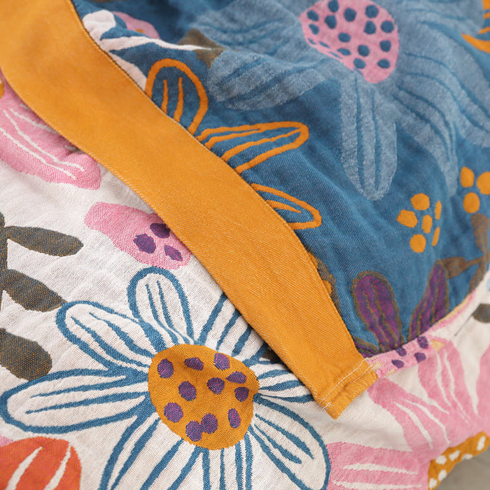 Childlike Flower Cotton Gauze Reversible Quilt Quilts Ownkoti 4