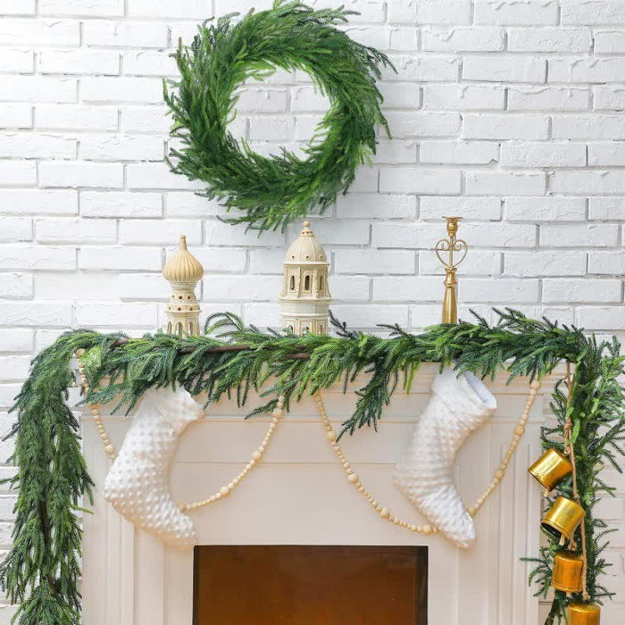 Ownkoti Christmas Artificial Faux Norfolk Pine Mantel Decor - 82"L - image 0