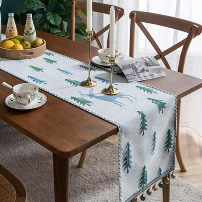 Christmas Tree Table Runner with Tassel