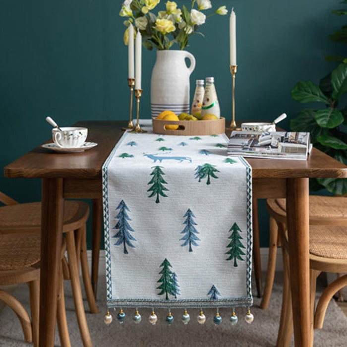 Christmas Tree Table Runner with Tassel