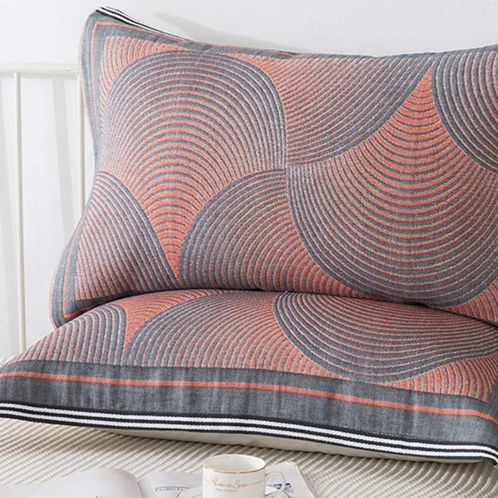 Ownkoti Circle Stripe Breathable Pillow Towel (2PCS