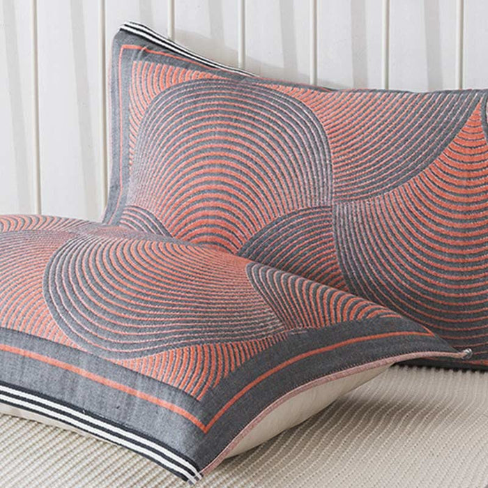 Ownkoti Circle Stripe Breathable Pillow Towel (2PCS