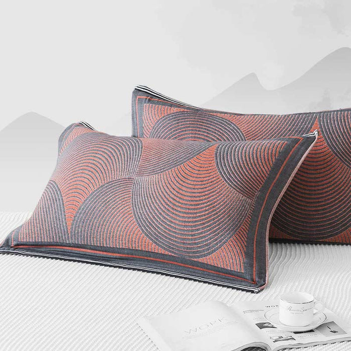 Ownkoti Circle Stripe Breathable Pillow Towel (2PCS