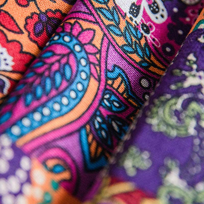 Colorful Boho Cotton Linen Window Curtains