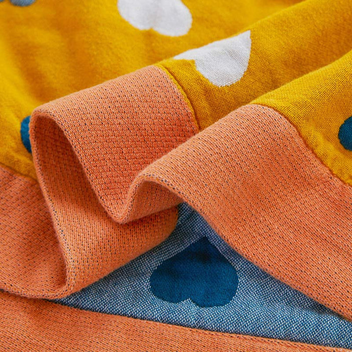 Ownkoti Colorful Hearts Cotton Gauze Reversible Quilt