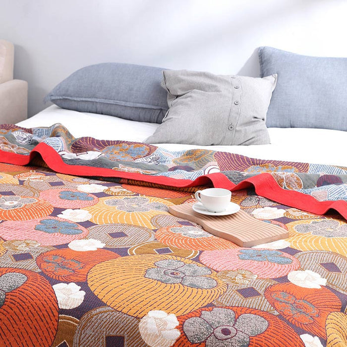 Ownkoti Colorful Persimmon Cotton Gauze Reversible Quilt - image 4