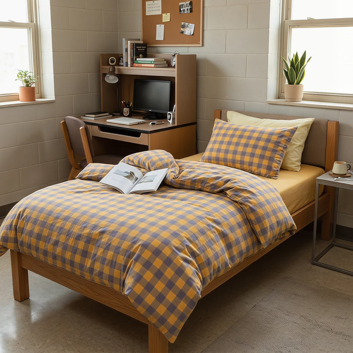 Ownkoti Cotton Checkered Dorm Bedding Set - image 0