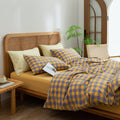 Ownkoti Cotton Checkered Dorm Bedding Set - Purple & Yellow - Cal King - image 2